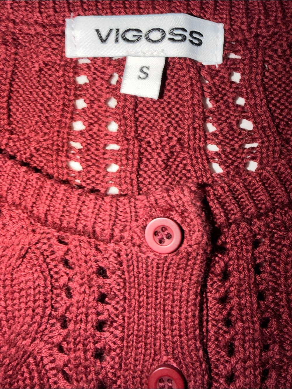 Vigoss - Crop Short Sleeve in Burgundy, Size S - Picture 4 of 7